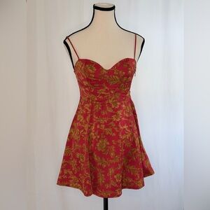 Urban Outfitters Contemporary Chic Mini Red and Gold Dress S